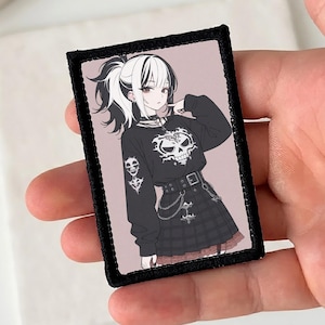 Grunge Alternative Anime Girl Patch | Embroidered Gift for Him