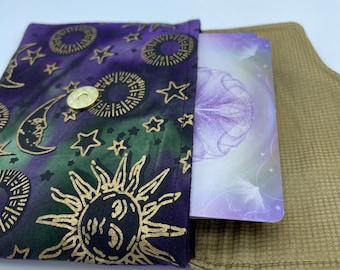 Purple Sun Moon Stars Tarot Cards Bag