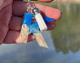 Portachiavi con lettera da spiaggia