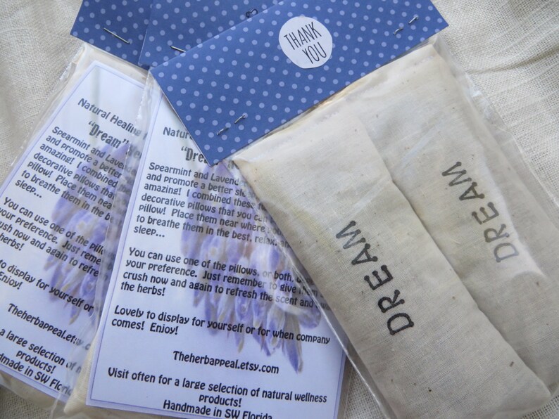TWO Herbal DREAM Pillows... Pillow Scent or Linen Scent... an Etsy