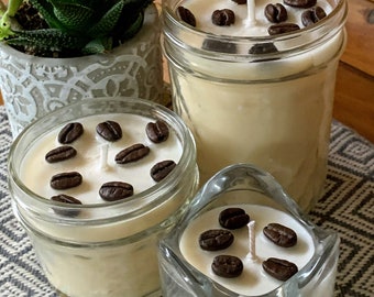 Coffee Bean Specialty Soy Candle, 1.75oz, 4oz, 8oz or 24oz Sizes Available, Suitable for Massage When Melted, Natural, Warm, Seasonal Gift