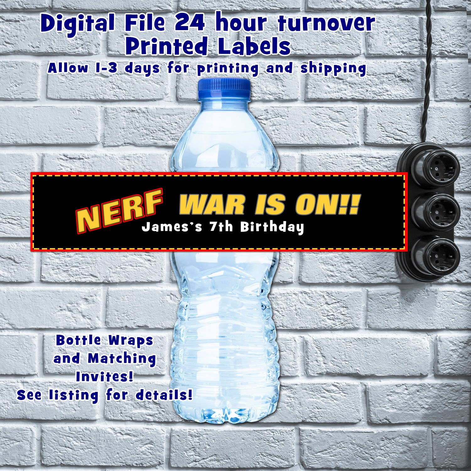 bottle wraps nerf party decorations for water bottles etsy