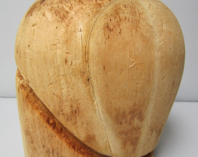 Vintage Millinery Hat Block Balsa Wood Head Mold Etsy
