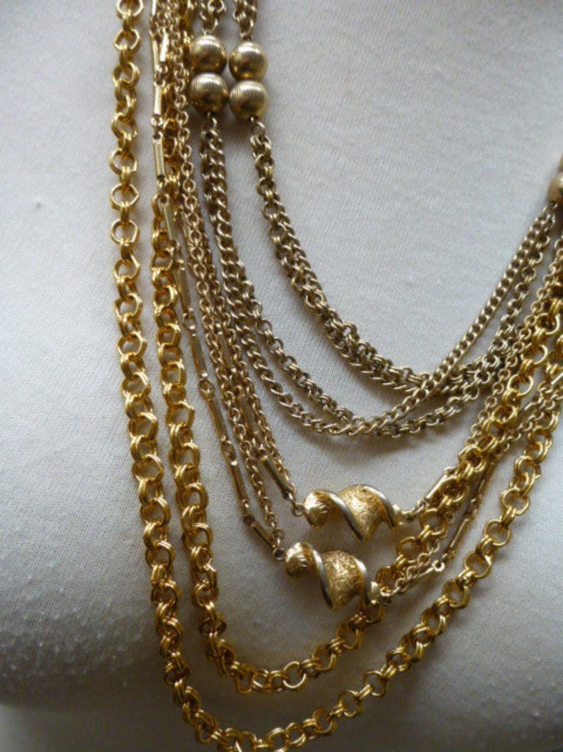 lot of 3 necklaces vtg chains gold tone metal 46inch 50inch 60 inch