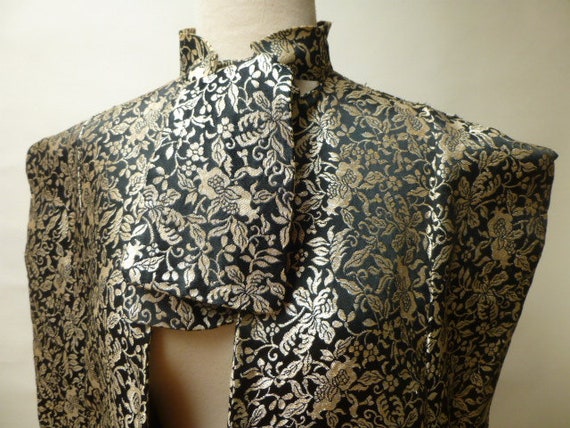 geisha cape 40s cape metallic silver brocade japan