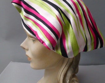 beret tam cloche hat toque chef hat chemo cap silk hand made italian designer silk  head covering hair cover