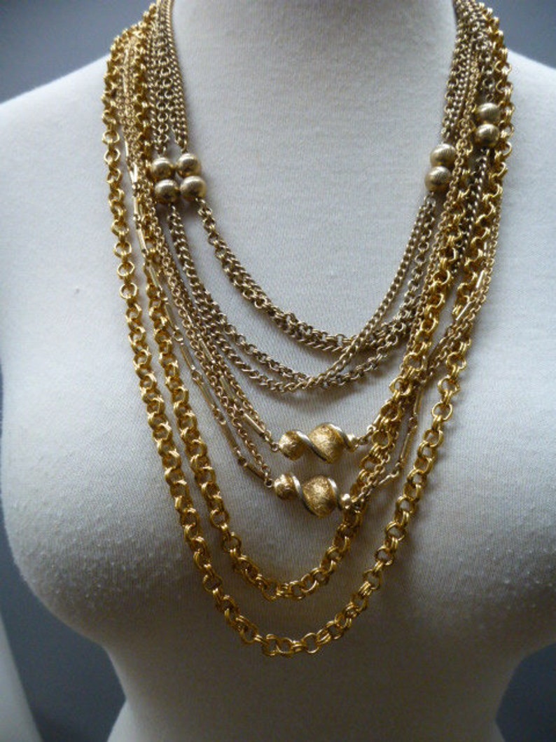lot of 3 necklaces vtg chains gold tone metal 46inch 50inch 60 inch