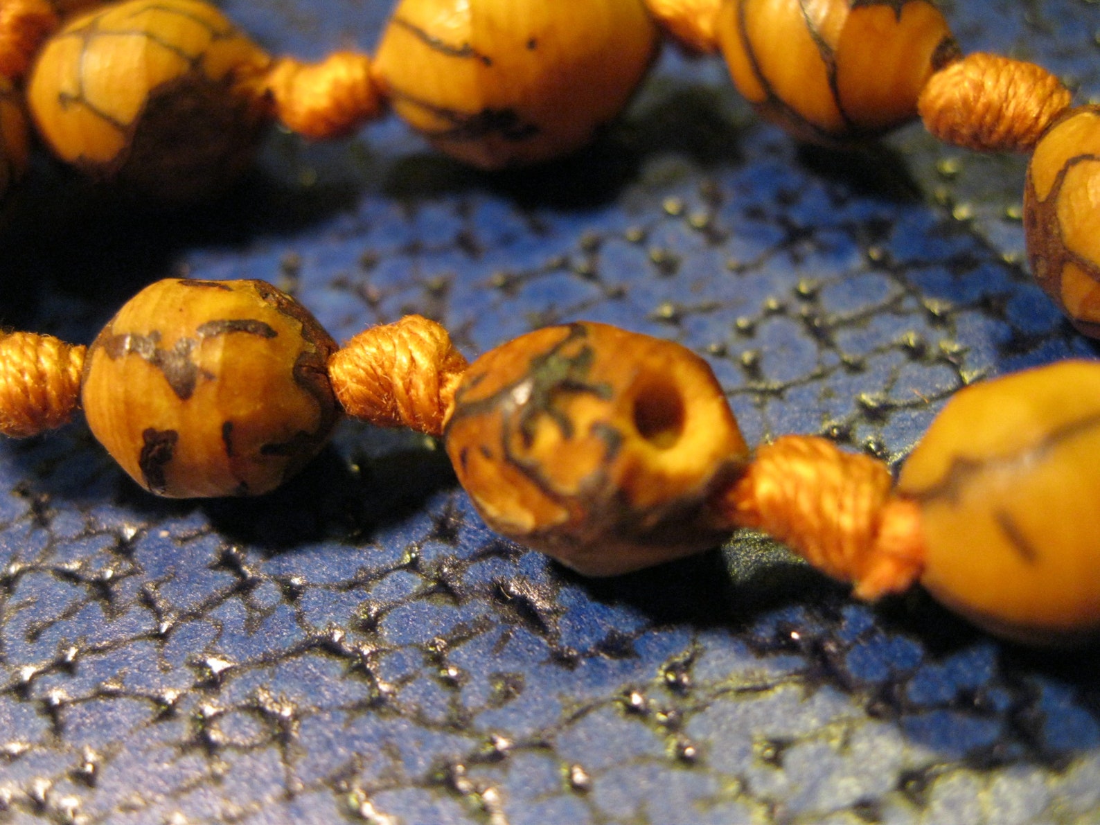 Vintage hand carved nut necklace 42 inches hand knotted Etsy