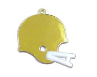 Football Helm Anhänger – Gold oder Silber | 1,5 "flache Heimkehr Schmuckstück