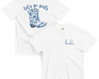Chinoiserie-cowboyboot vrijgezellenfeest T-shirt – zuidelijke charme ontmoet chic! COMFORTE KLEUREN!!