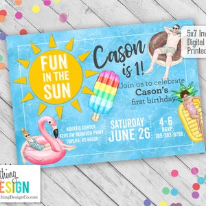 Fun in the Sun Invitation | Birthday Party | Summer Party | Beach or Pool | Digital  | Custom
