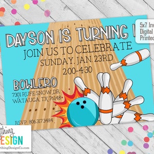 Bowling Party  | Birthday Party | Digital or Printed | Custom | Free Shipping