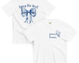Chinoiserie-T-shirt met strik vrijgezellenfeest – lief, zuidelijk en oh-zo-chic! COMFORTE KLEUREN!!