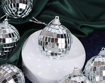 2″ Mini Disco Balls - Silver Sparkle für Mamas & Strumpfbänder | Wird einzeln oder in 6er-Sets verkauft