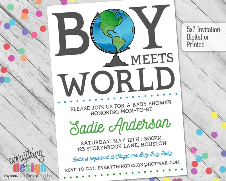 Boy Meets World Invitation Baby Shower Birthday Party Digital or Printed Custom Free Shipping image 1