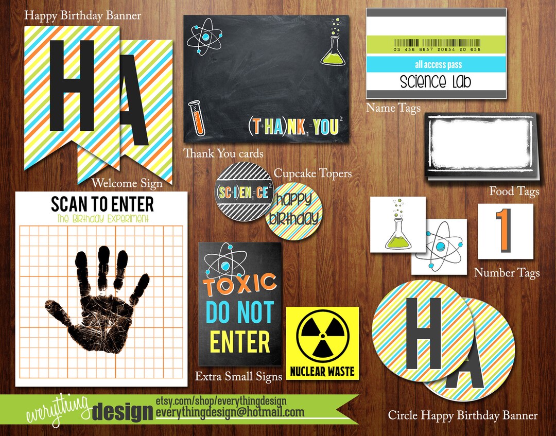 Science Party Printable Accessories DIY INSTANT Digital Download - Etsy