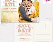 Items similar to Art Deco Save the Date Photo Postcard on Etsy