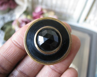 Bouton Ancien - Laiton Et Celluloïd/Ivoroïd - 32mm - Vers 1900 - Collection