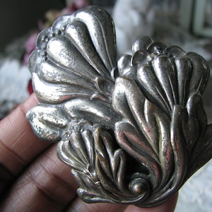 Antique Floral Dress Clip, Art Nouveau Dress Clip, Repousse Dress Clip, Large Antique Dress Clip, Wedding Dress, Wedding Dress Clip