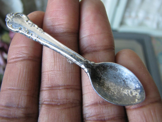 Vintage Spoon Brooch, Sterling Silver Spoon Brooc… - image 3