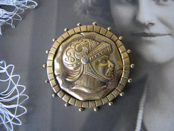 Antique Gold Filled Brooch, Antique Coin Brooch, … - image 3