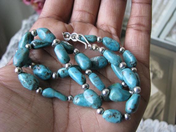 Turquoise Bead Necklace | Real Turquoise Beaded Necklace UK in Gold &  Sterling Silver – Abiza