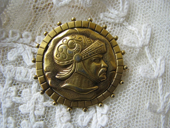 Antique Gold Filled Brooch, Antique Coin Brooch, … - image 2