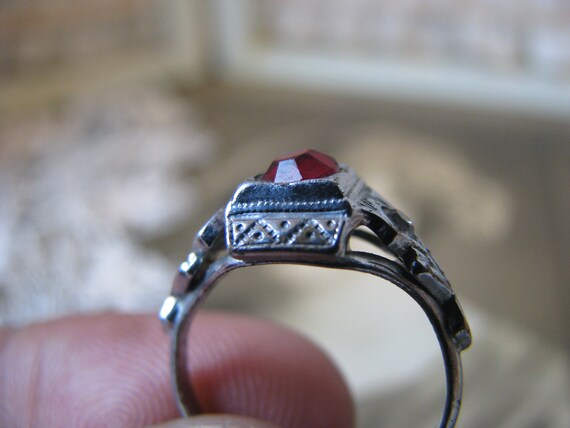 Antique Paste Ring, Red Paste Ring, Etched Paste … - image 9