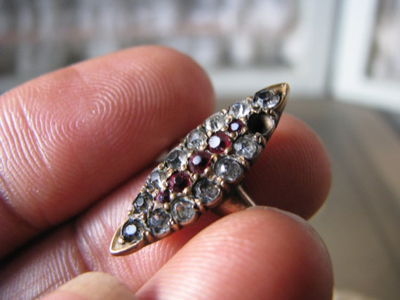 Antique Paste Ring, Victorian Paste Ring, 10kt Ro… - image 2