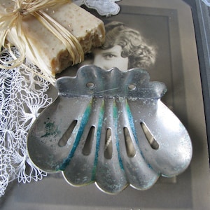 Antique Brass Soap Dish, Antique Wall Soap Dish, Shell Shaped Soap Dish, Shabby Home Decor