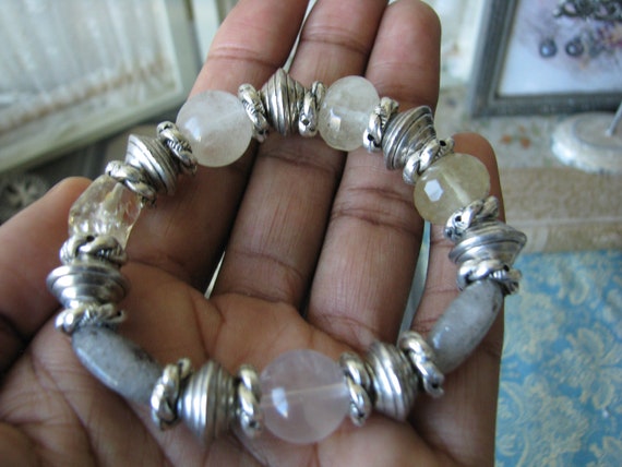 Crystal Quartz Beaded Bracelet, Crystal Quartz Br… - image 7