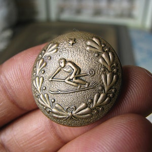 Antique Picture Button, Antique Silver Plated Button, Button Collection, Antique Sewing Notions, Victorian Button