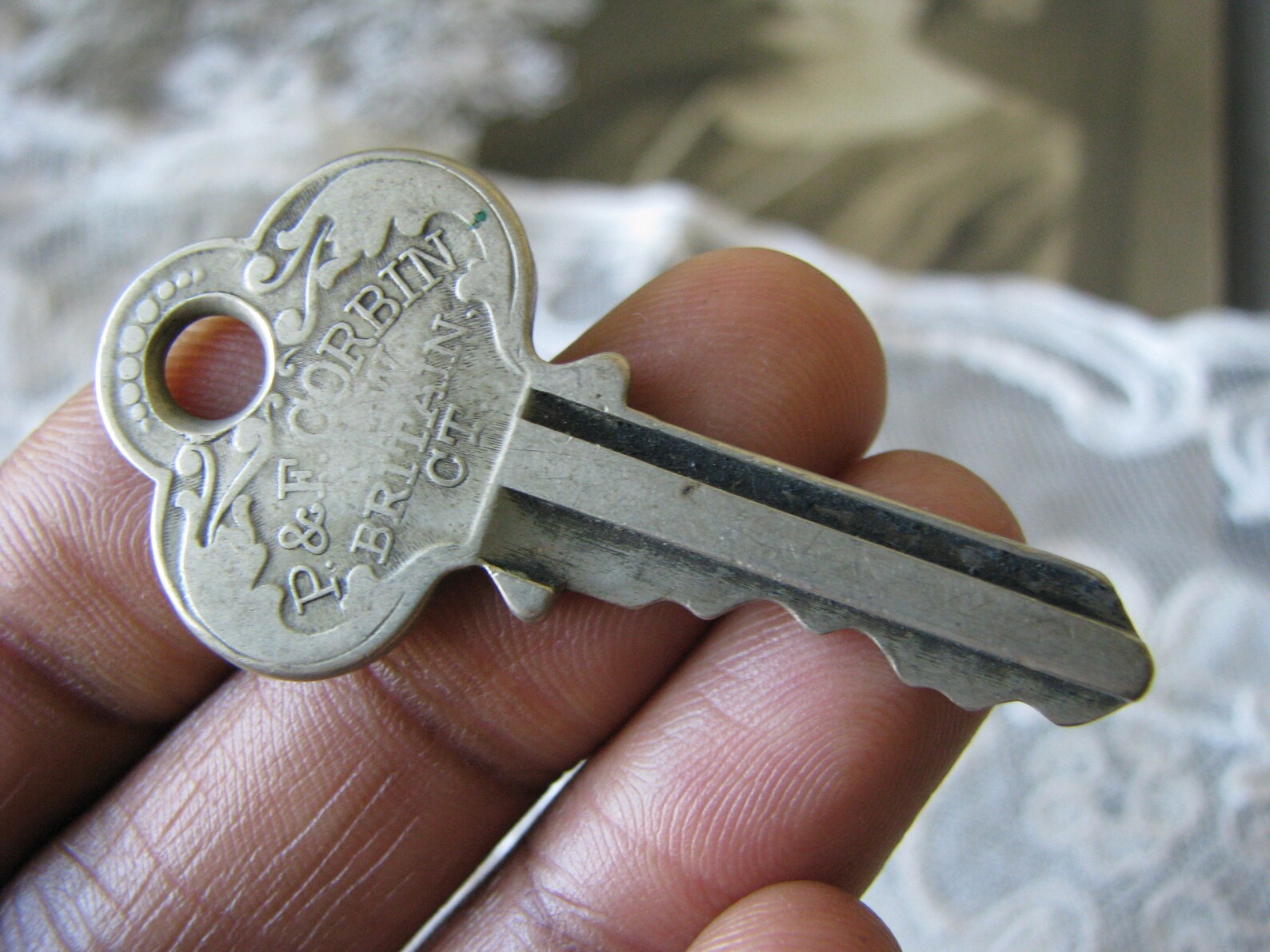 Antique Brass Key Flat Brass Key P&F Corbin Lock Co. Etsy UK