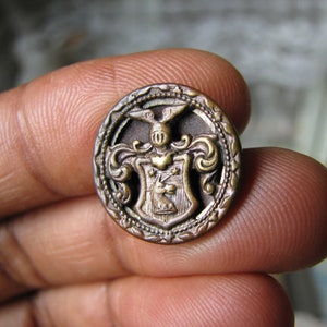 Antique Picture Button, Antique Silver Plated Button, Button Collection, Antique Sewing Notions, Victorian Button