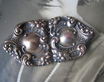 Antique Belt Buckle, Victorian Dress Buckle, Antique Repousse Buckle, Baroque Buckle, Wedding Dress Buckle, Wedding Belt Buckle