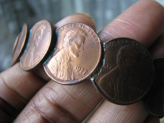 Vintage Penny Cuff Bracelet, Copper Penny Bracele… - image 7