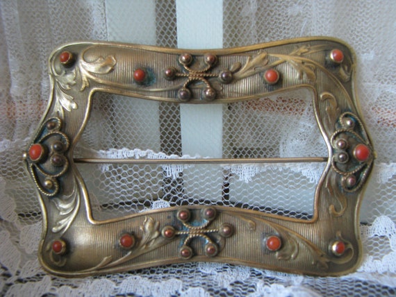 Large Antique Brooch, Art Nouveau Brooch, Antique 