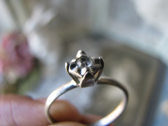 Art Deco Paste Ring, Solitaire Paste Ring, Paste … - image 4