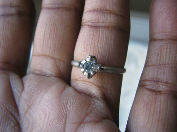 Art Deco Paste Ring, Solitaire Paste Ring, Paste … - image 5