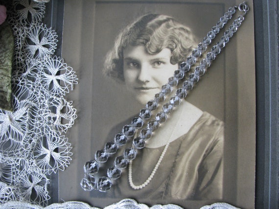 Cut Crystal Necklace, Art Deco Bead Necklace, Roc… - image 3