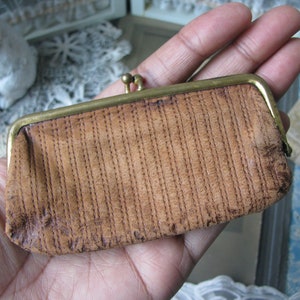 Antiker Münzbeutel, Wildleder Geldbörse, Braune Leder Geldbörse, Leder Geldbörse, Wildleder Geldbörse, Braune Münztasche