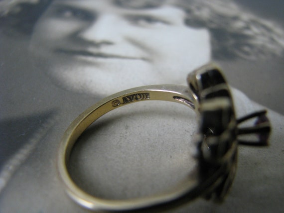 Vintage Avon Ruby Ring, Avon Filigree Ring, Gold … - image 6