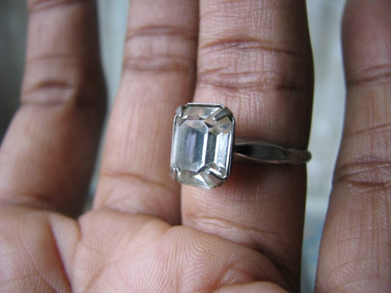 Art Deco Paste Ring, Paste Solitaire Ring, 1930's… - image 7