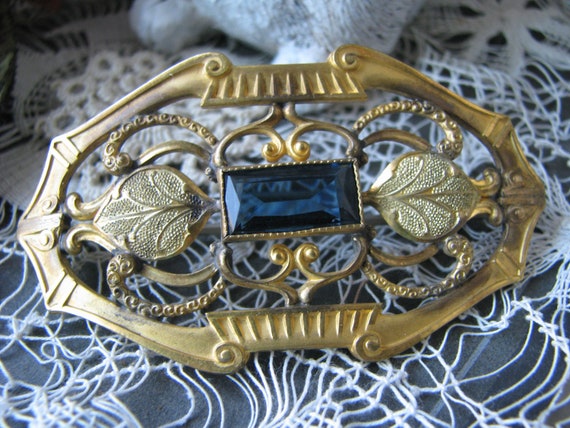 Large Antique Brooch, Antique Paste Brooch, Edwar… - image 4