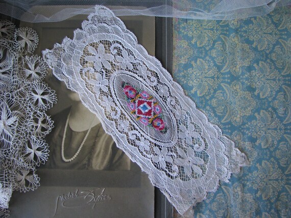 Antique Lace Doily Nottingham Lace Doily Embroidered Lace Etsy