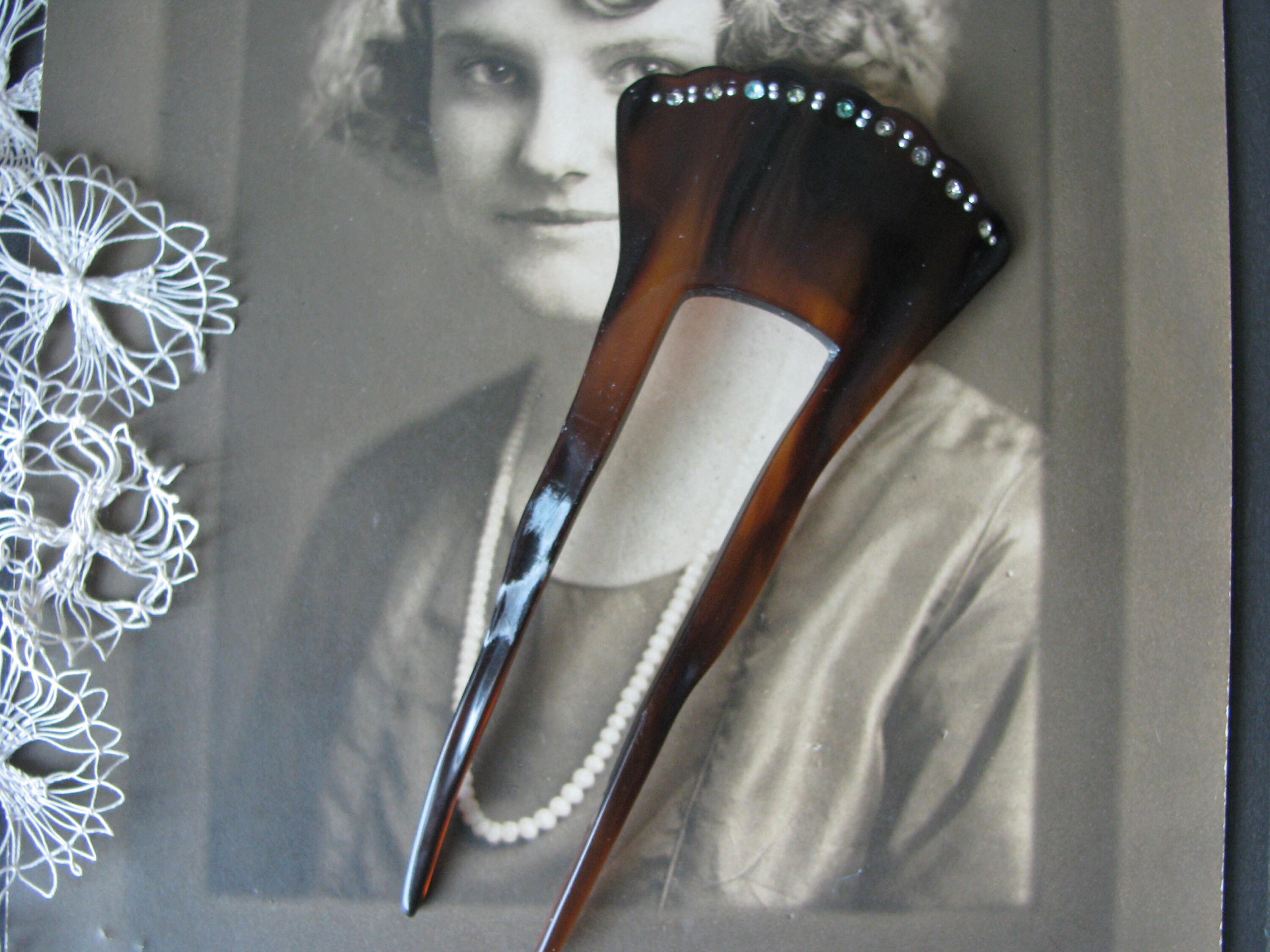 Art Deco Paste Hair Comb, Rhinestone Hair Comb, Decorative Hair Comb, Faux Tortoiseshell Comb, Wedding Hair Comb, Bridal Hair Comb