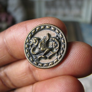 Antique Picture Button, Antique Silver Plated Button, Button Collection, Antique Sewing Notions, Victorian Button