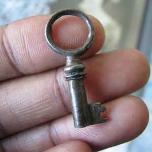 Miniature Antique Key Pendant, Small Antique Key, Antique Steampunk Key, Steampunk Skeleton Key, Key Pendant