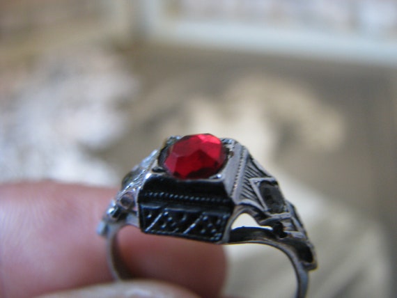 Antique Paste Ring, Red Paste Ring, Etched Paste … - image 5