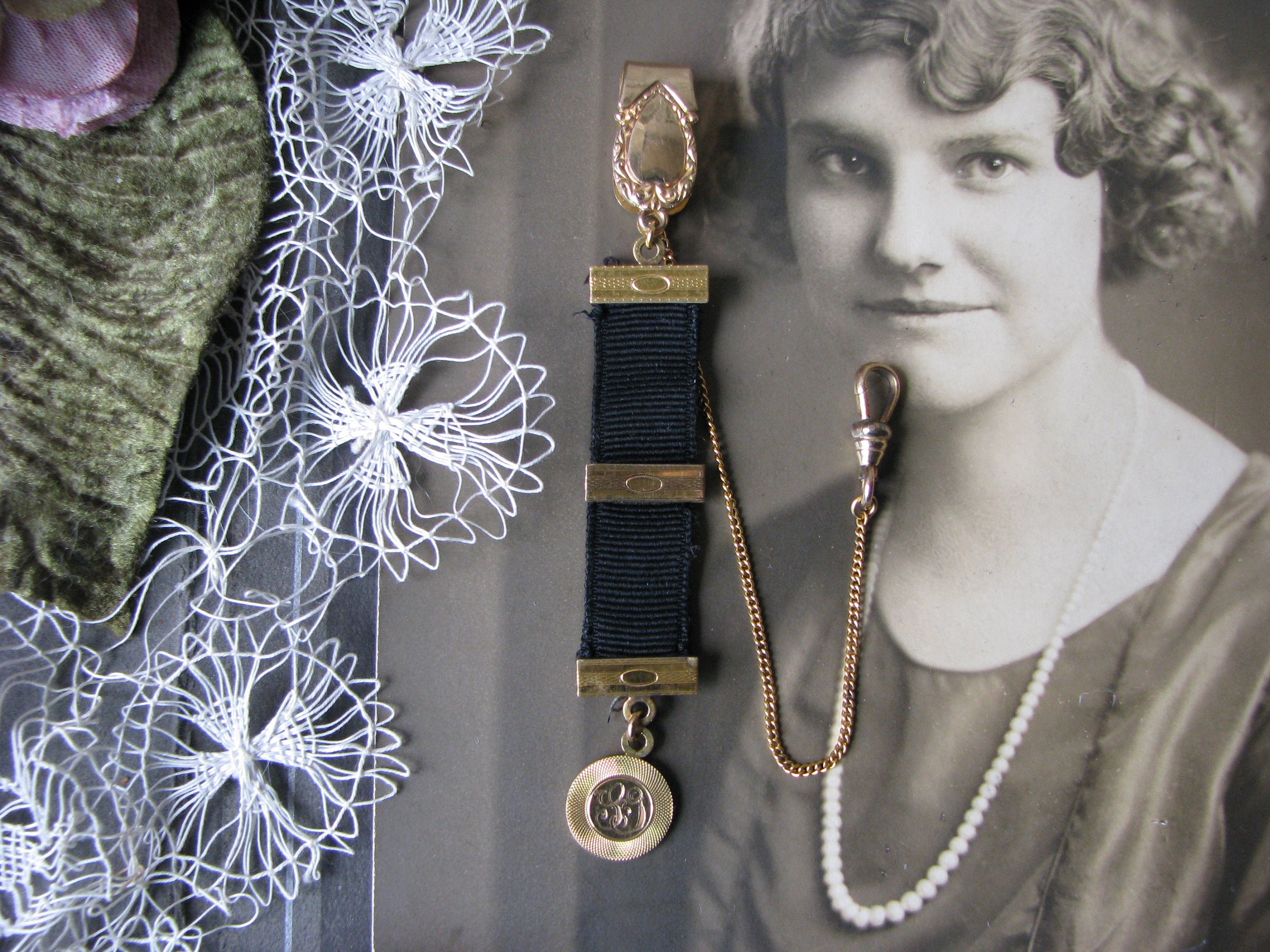 Antique Pocket Watch Chain and Fob, Victorian Pocket Watch Chain & Fob, Ladies Pocket Watch Chain Fob, Gold Filled Pocket Watch and Chain
